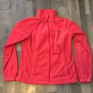 WOMANS Columbia Pink fleece zip up M